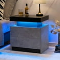 thumbnail image 1 of HLL LED Nightstand Bedside Drawer Led Cabinet LED Lights Modern End Side Table with 2 Drawers for Bedroom Grey, 1 of 12
