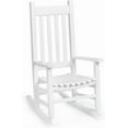 thumbnail image 1 of HLL Wood Children's Rocking Chair, Perfect for Indoor or Outdoor All-Weather Wooden Porch Rocker for Garden, Yard, and Balcony, Patio Rocking Chair Suitable for Kids Ages 6-10(White), 1 of 8