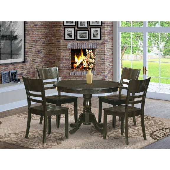 HLLY5-CAP-W 5 PC small Kitchen Table and Chairs set-Dining Table and 4 dinette Chairs