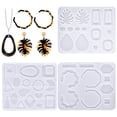 thumbnail image 1 of HLONK 3 Pieces Silicone Earring Moulds Keychain Epoxy Pendant Ear Studs Resin Molds for DIY Crafts Jewelry Casting Making, 1 of 7