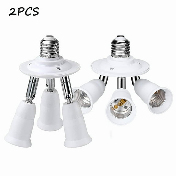 HLONK 3-in-1 Light Bulb Socket Adapter, Adjustable E27 Lamp Holder Switch Splitter, Standard Base for Desk/Bedroom/Study