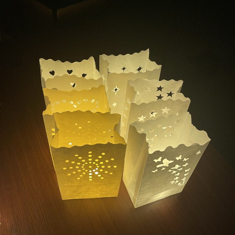 HLONK 30PCS Luminary Bags Candle flame retardant paper bag suitability