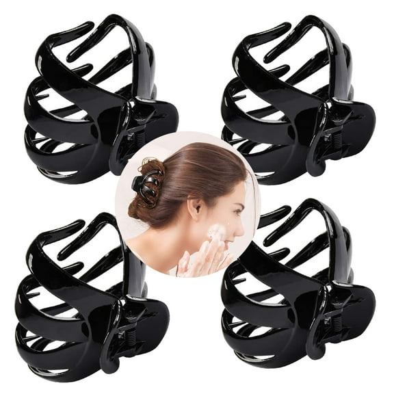 HLONK 4 PCS Large No-Slip Grip Octopus Hair Clips Octopus Claw Clip Octopus Jaw Hair Claw Clips for Thick Hair, 8.5 cm/3.35inch