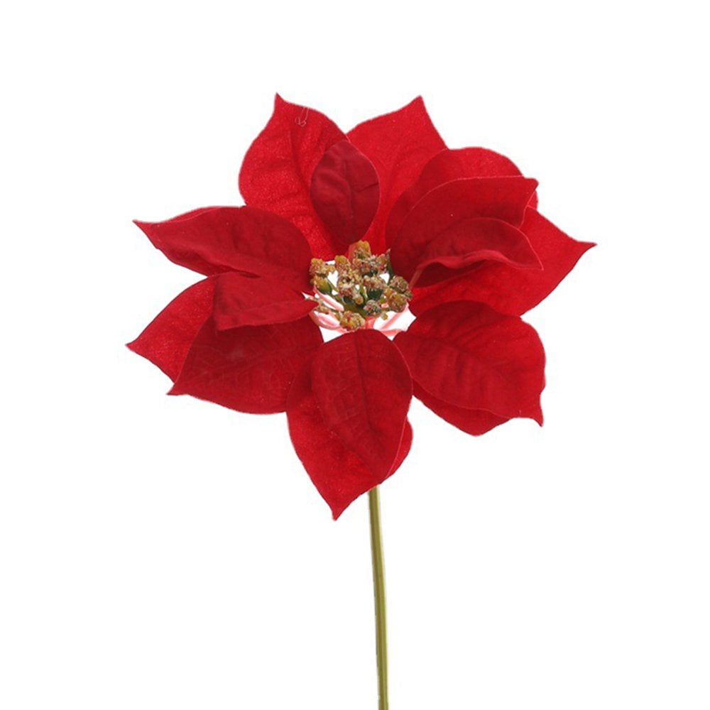 HLONK 5 Pack Artificial Poinsettia Bushes Silk Fabric Poinsettia Bushes