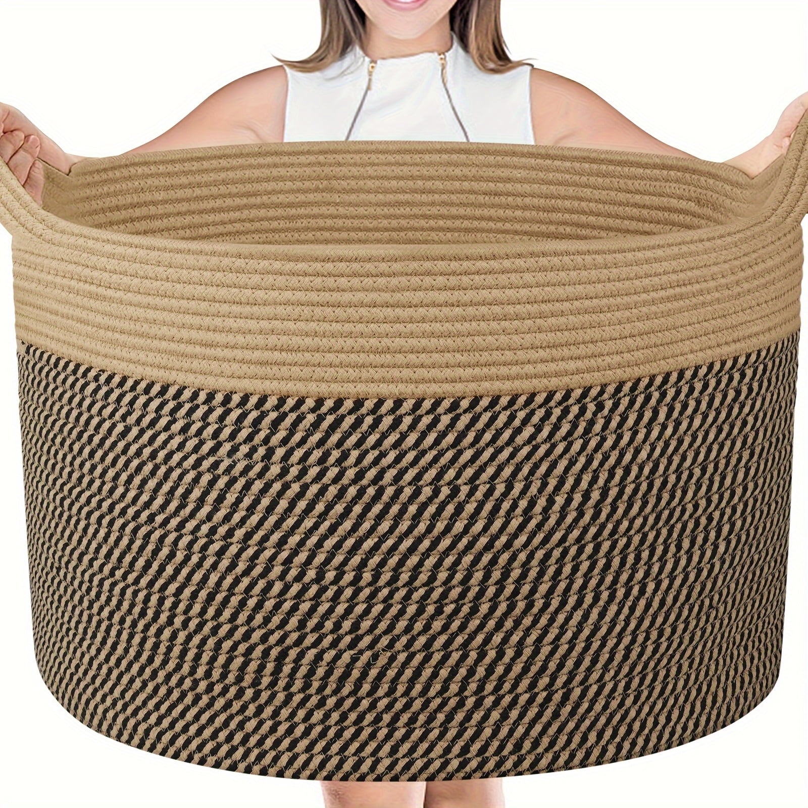 Extra Large Blanket Basket For Living Roomnull