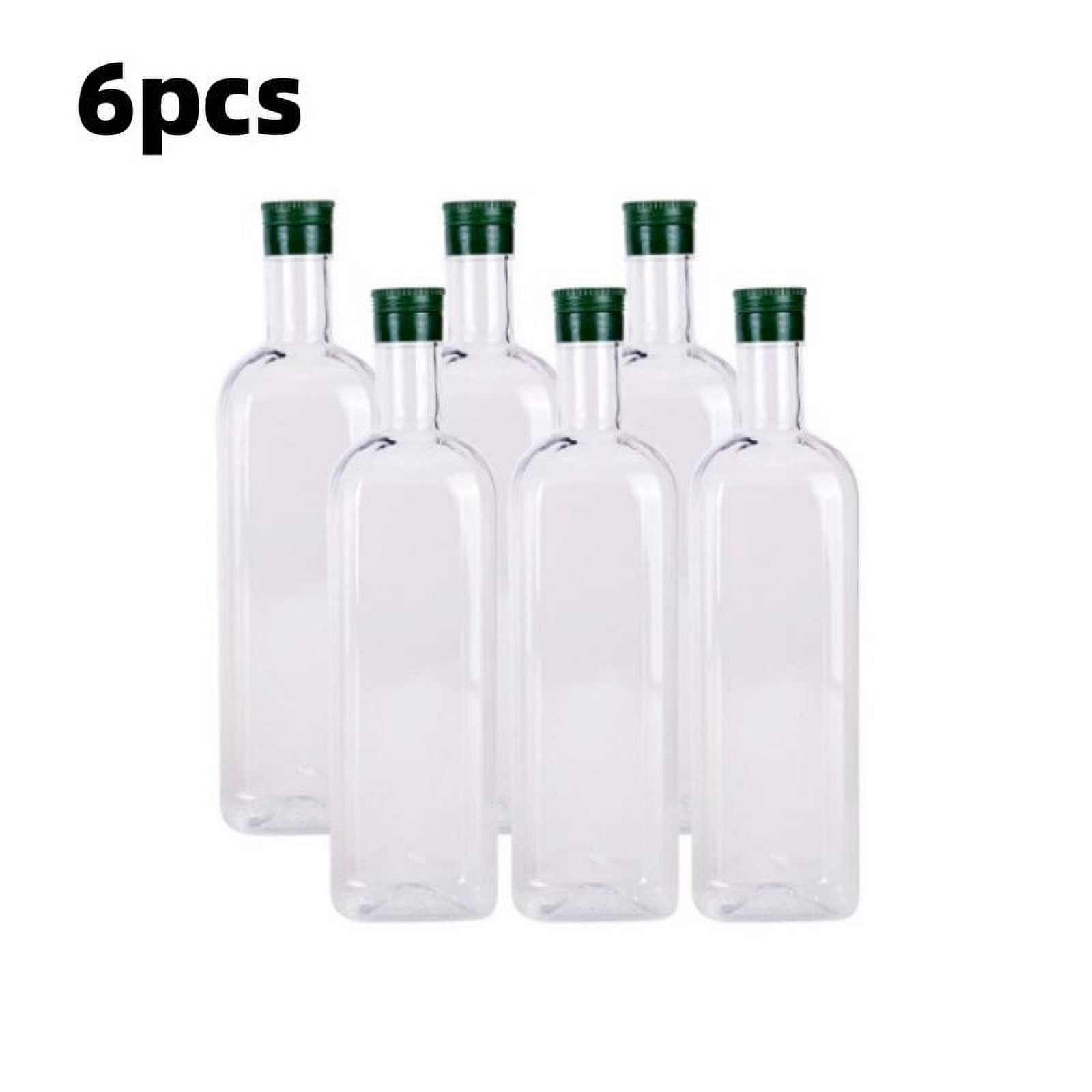 HLONK 6pcs 1000ml Clear PET Empty Bottles Olive Oil Plastic Bottle with