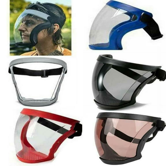 HLONK Anti-fog Full Face Shield Super Protective Head Cover Transparent Safety Mask for Unisex Adults Outdoor Activities