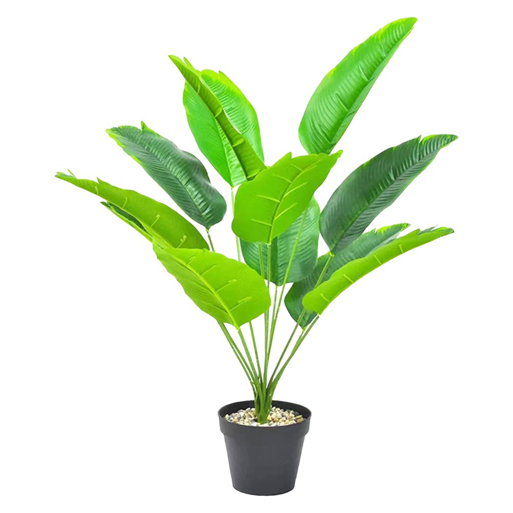 HLONK Artificial Tropical Plants 25” Fake Real Touch Plants For Home And Office Reusable Green