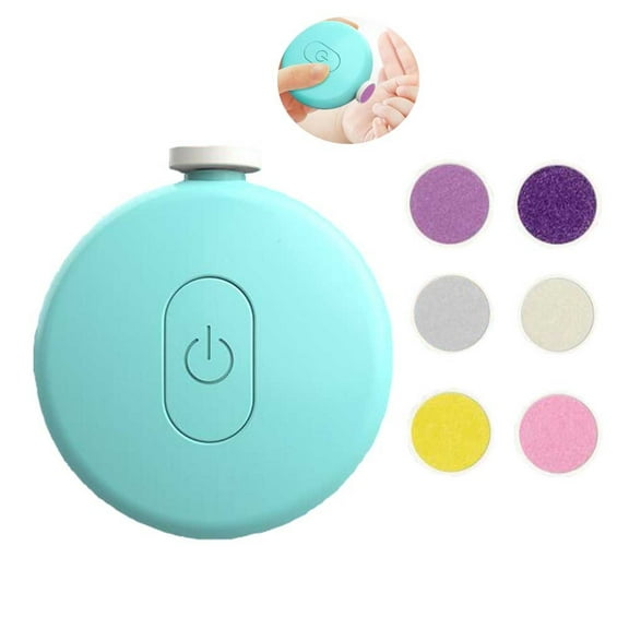 HLONK Baby Nail Trimmer Electric Baby Nail File Safe Clippers with 6 Grinding Heads Trim Polish Grooming Kit for Newborn Infant Toddler (Blue)