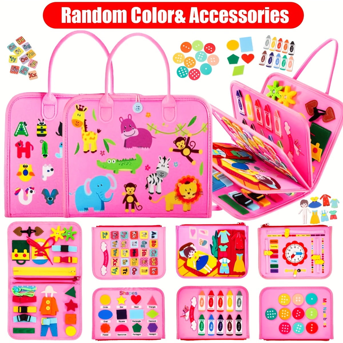 HLONK Busy Board for Toddlers - Preschool Learning Activities Book for ...