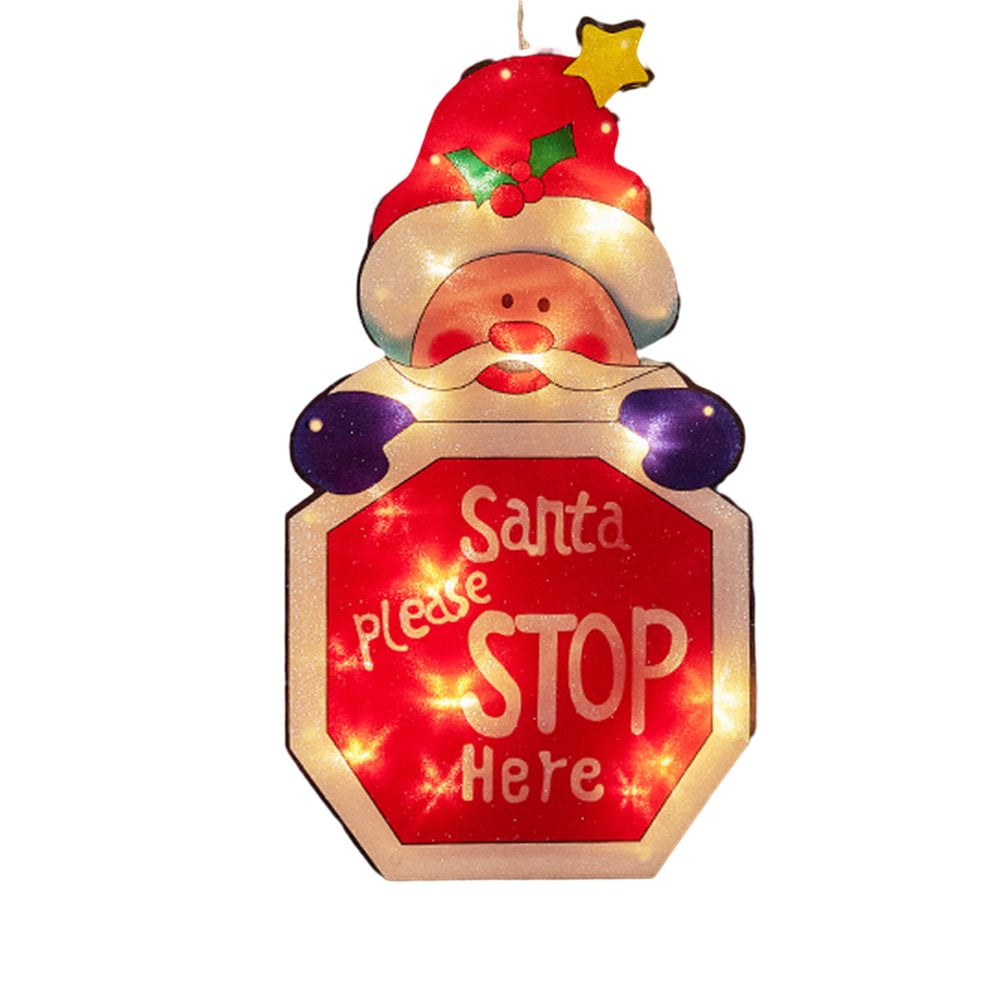 HLONK Christmas Santa Claus LED Lamp with Suction Cup Hanging Decor