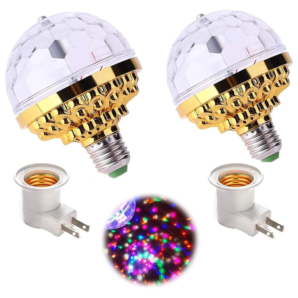 HLONK Colorful Rotating Magic Ball Light, 2Pack Magic Light Bulb with
