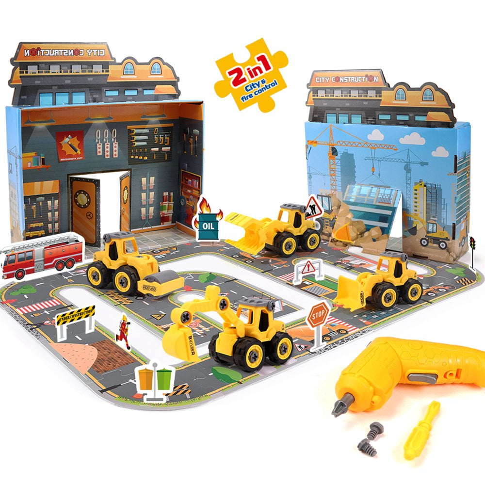 HLONK Construction Vehicles Toys Small Toy Car Set for Kids Children