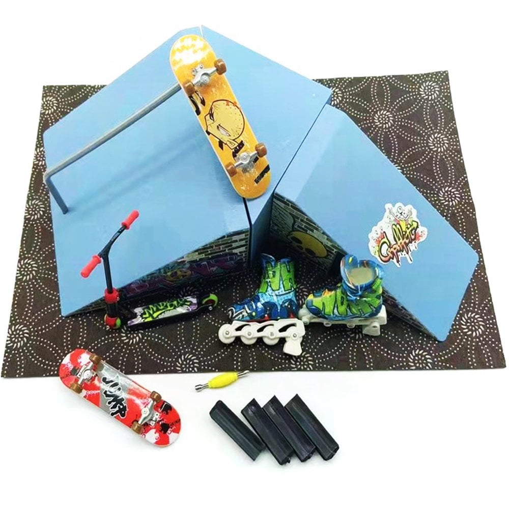 HLONK Finger Skateboard Ramp Set Fingerboard Skate Park Kit with