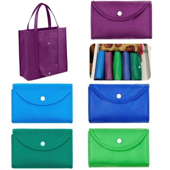 HLONK Grocery Bags Reusable Foldable for Shopping (set of 5), Foldable Into Pouch, Extra Large & Durable Heavy Duty Shopping Totes, Washable, Long Handles & Eco Friendly Reusable Shopping Bags