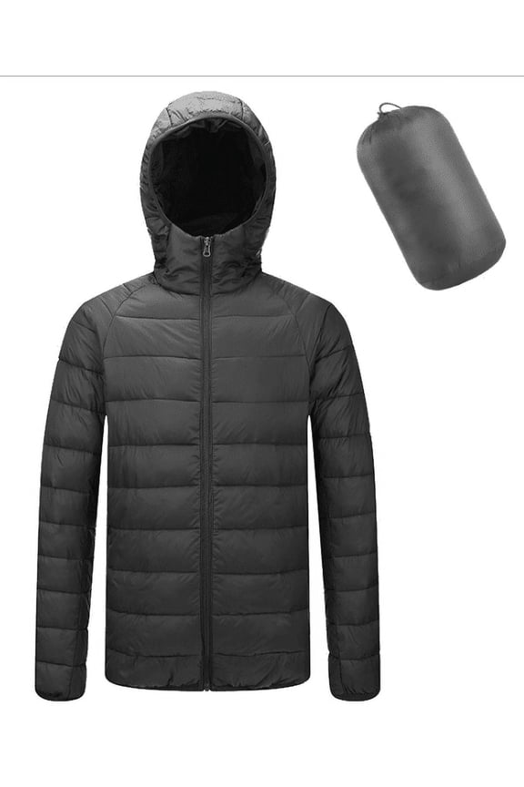 HLONK Men‘s Down Jacket Hooded Packable Down Puffer Jacket Lightweight Water-Resistant Insulated Down Jacket
