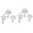 thumbnail image 1 of HLONK Set of 6 Starfish Seashell Crab Cast Iron Decorative Wall Hooks Coats Aprons Towels Hooks Beach Ocean Theme Metal Hooks, 1 of 8