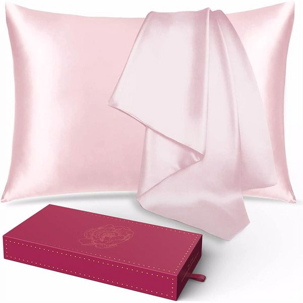HLONK Silk Pillowcase for Hair and Skin 1 Pack, 100 Mulberry Silk