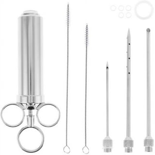 Tri-Sworker Meat Injector Syringe for Smoking with 4 Marinade Flavor Food  Inject