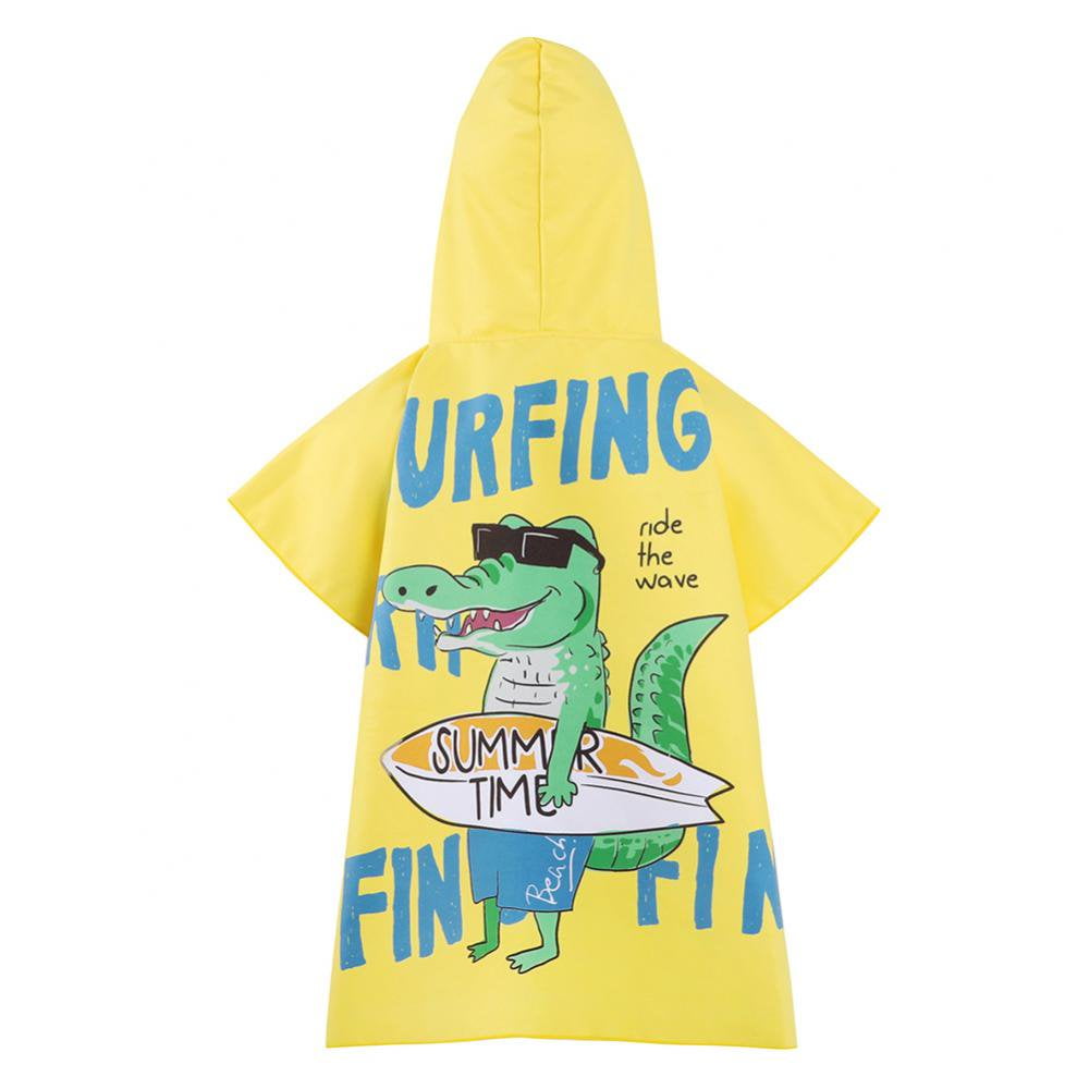 HLONK Super Soft and Absorbent Shark Theme Hooded Beach Towel Poncho for Kids Toddlers Boys Girl