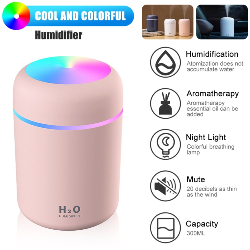 HLONK USB Cool Mist Humidifier, Mini Portable Humidifier with 2 Mist ...