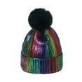 thumbnail image 1 of HLONK Winter Hat Unisex Acrylic Cap Ins Gold Silver Hiking Snowshoeing Girls Beanise Skiing Simple Warm New Purple Metallic, 1 of 10