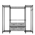 thumbnail image 1 of HLONK Wire Garment Rack Heavy Duty Clothes Rack，Closet Organizer Metal Garment Rack Portable Clothes Hanger Home Shelf Fabric Drawers，Freestanding Closet Wardrobe，Black, 1 of 5