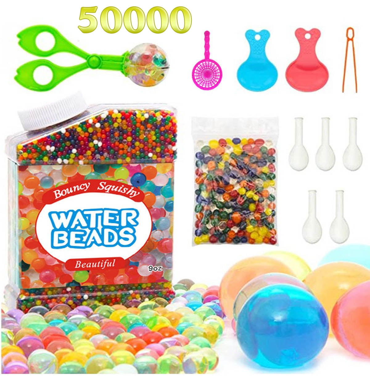 500PCS Jumbo Water Beads Large Water Gel Beads Non Toxic, Giant Water Jelly  Pearls Rainbow Mix for Vase Filler, Wedding and Home Decoration : Home &  Kitchen 