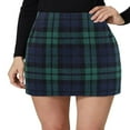 thumbnail image 1 of HLONK Womens Plaid Mini Skirt Bodycon High Waist A line Pencil Skirts Fall Winter Wool Skirts Pink L, 1 of 3