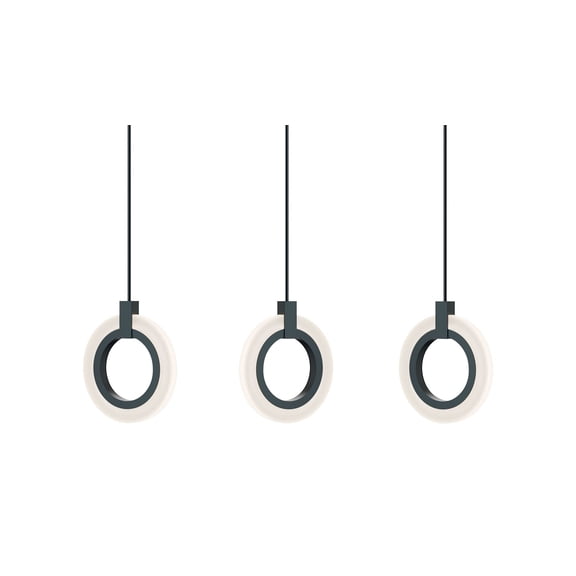 HLOP08LAJUDBKLNR3 AFX Halo - 18W 3 LED Pendant-9 Inch Tall and 36 Inch Wide-Black Finish