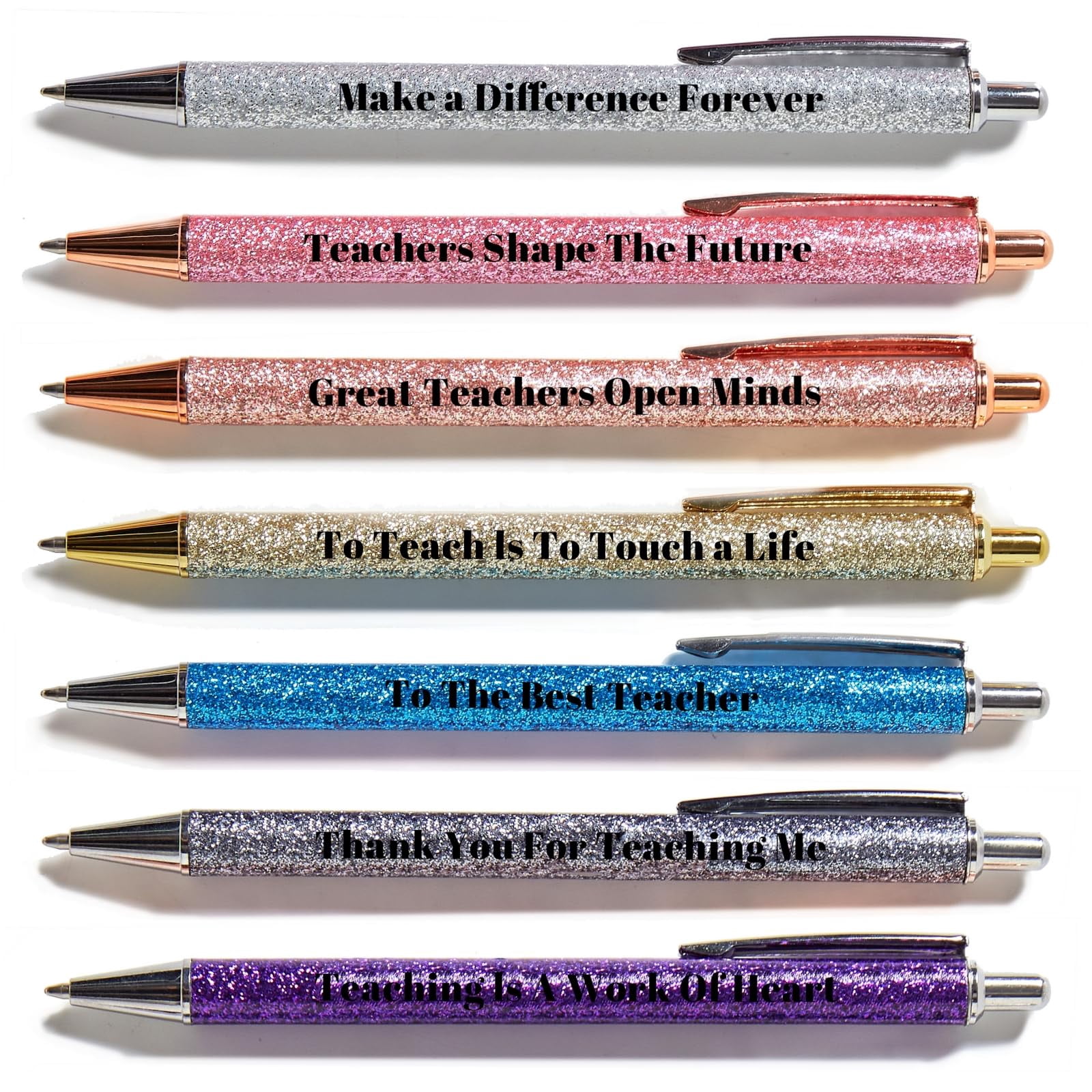 "She Does It Fancy" Inspirational Pen Set For Women - 3 Pretty Pens With Motivational Quotes, Gift Box