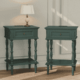 thumbnail image 1 of HLR 25" Mid Century Nightstand Set of 2, Assembled Wood Bedroom End Table with USB Ports and Outlets, Green, 1 of 13