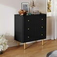 thumbnail image 1 of HLR 3 Drawer Dresser for Bedroom, Black Dressers & Chests of Drawers, Black and Gold Dresser, 1 of 7