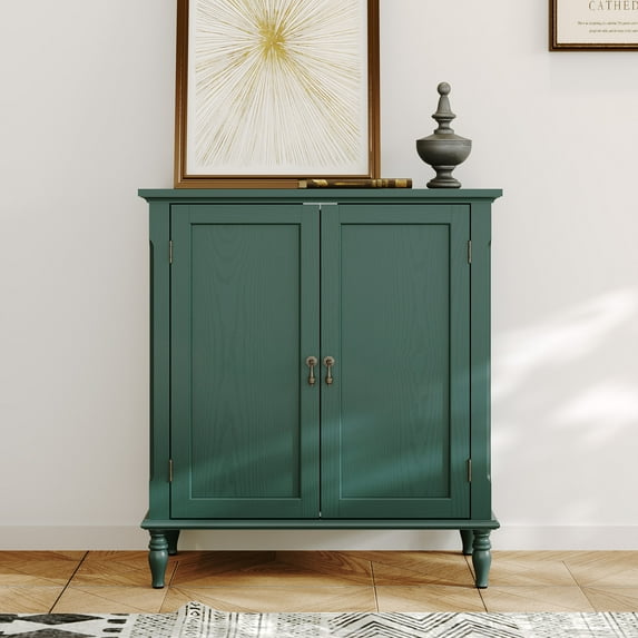 HLR 31.5'' Large Sideboard Buffet Cabinet with Storage, 2 Doors Modern Credenza Table for Living Room, Green