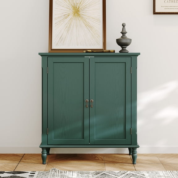 HLR 31.5'' Large Sideboard Buffet Cabinet with Storage, 2 Doors Modern Credenza Table for Living Room, Green