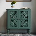 thumbnail image 1 of HLR 31.5"W Mid Century Rounded Corners Sideboards Buffets Cabinet with 2 Doors Storage for Kitchen Dining, Green, 1 of 12
