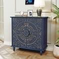 thumbnail image 1 of HLR 32" W Mid Century Modern Accent Cabinet with 2 Doors, Sideboard Buffet with Storage, Blue., 1 of 7
