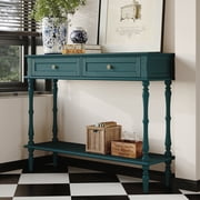 HLR 40" Modern Console Table, Assembled Entryway Table with 2 Drawers for Living Room, Green