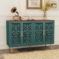 thumbnail image 1 of HLR 48" Accent Cabinet with 4 Doors, Vintage Hollow Carving Storage Credenza, Sideboards and Buffets Cabinet for Living Room, Kitchen, Dining Room, Entryway, 1 of 8