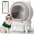 thumbnail image 1 of HLR 70L Smart Automatic Self-Cleaning Cat Litter Box, APP Control/Integrated Safety Protection, Cat Ears Design, White, 1 of 11