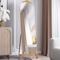 thumbnail image 1 of HLR 61.5"x 20" Full Length Mirror Arched Standing Floor Mirror Full Body Mirror, Gold, 1 of 7