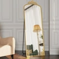 thumbnail image 1 of HLR 65"x21"Gold Arched Full Length Mirror, Floor Mirror with Carved Metal Frame, Body Dressing, 1 of 7