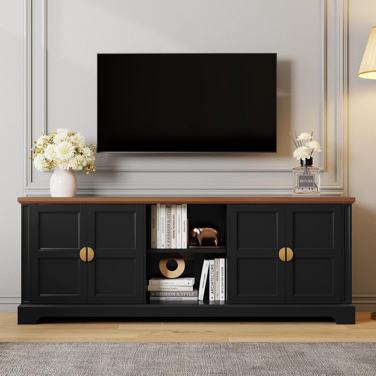 HLR 67” Modern TV Stand for TVs up to 75+ inch, Shaker Style Television — free download