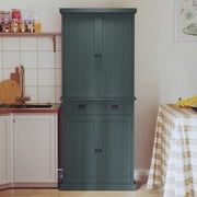 HLR 72" Tall Kitchen Pantry Cabinet with Drawer & Adjustable Shelves, Freestanding Storage Cabinet, Green