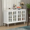 thumbnail image 1 of HLR 47.6" Modern Vintage Sideboards Buffet Cabinet with 4 Lattice Glass Door, White, 1 of 7