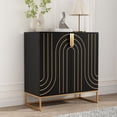 thumbnail image 1 of HLR 31.7" Kitchen Wood Accent Cabinet with 2 Doors, Buffet Sideboard  with Storage for Dining Room, Black, 1 of 7