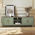 thumbnail image 1 of HLR Farmhouse 63" TV Stand, for TVs up to 70", Living Room Wooden Entertainment Center with Storage, Green, 1 of 11