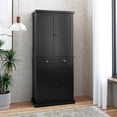 thumbnail image 1 of HLR Freestanding Durable Kitchen Pantry Storage Cabinet with Adjustable Shelves, Black, 1 of 11