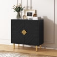 thumbnail image 1 of HLR Modern Accent Storage Cabinet with 2 Doors, Kitchen Buffet Sideboard for Dining Room, Black, 1 of 7