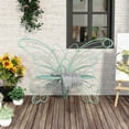 thumbnail image 1 of HLR Outdoor Bench with Butterfly Inspired Pattern, 50'' Metal Frame Patio Garden Chair Cast Iron,Light Green, 1 of 8